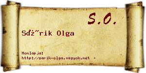 Sárik Olga névjegykártya